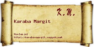 Karaba Margit névjegykártya